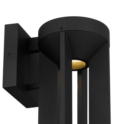 Alteck Aura 12" LED Outdoor Sconce, Black/Sand, Sand Black