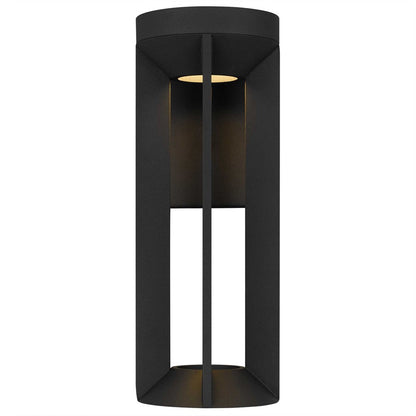 Alteck Aura 16in LED Outdoor Wall Sconce | Contemporary Sand Black Aluminum and Sand Blast Glass | Patio & Entryway | Model AW0146-3CCT-W-BK