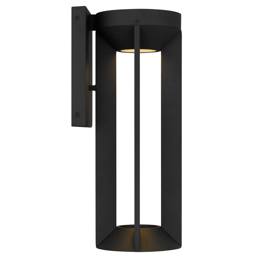 Alteck Aura 16" LED Outdoor Sconce, Black/Sand, Sand Black