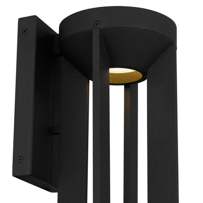 Alteck Aura 16" LED Outdoor Sconce, Black/Sand, Sand Black