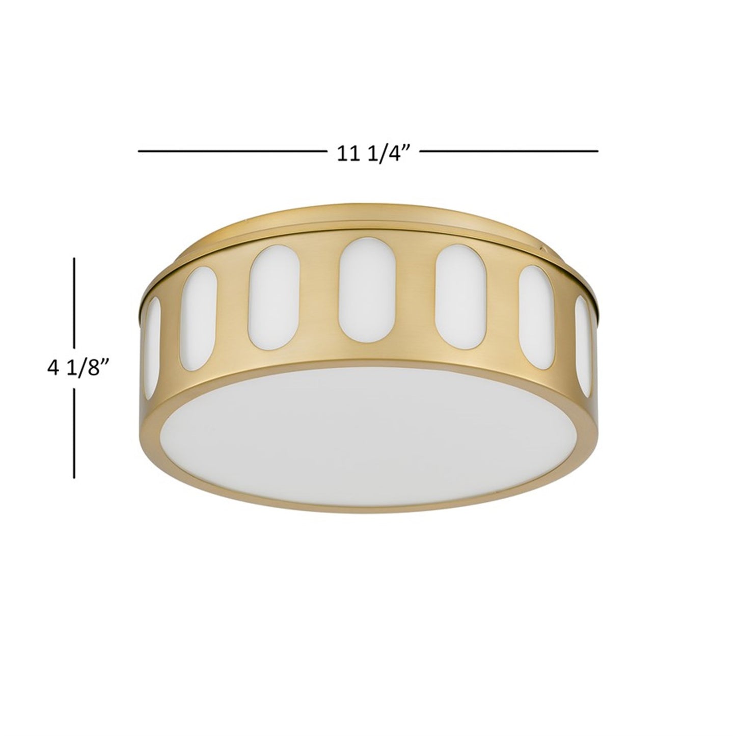 Alteck Opera 11.25in LED Flush Mount | Transitional Antique Brass and Frosted PC | Hallway & Bedroom Ceiling Light | Model BFM0022-5CCT-AB