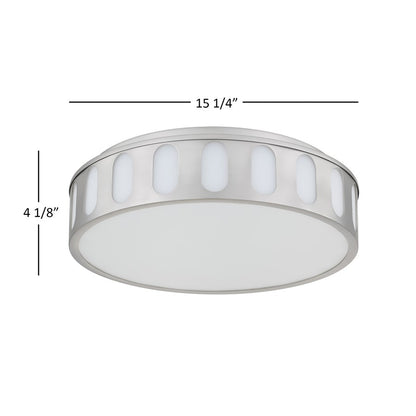 Alteck Opera 15.15" LED Flush Mount, Brushed, Brushed Nickel - BFM0023-5CCT-BN