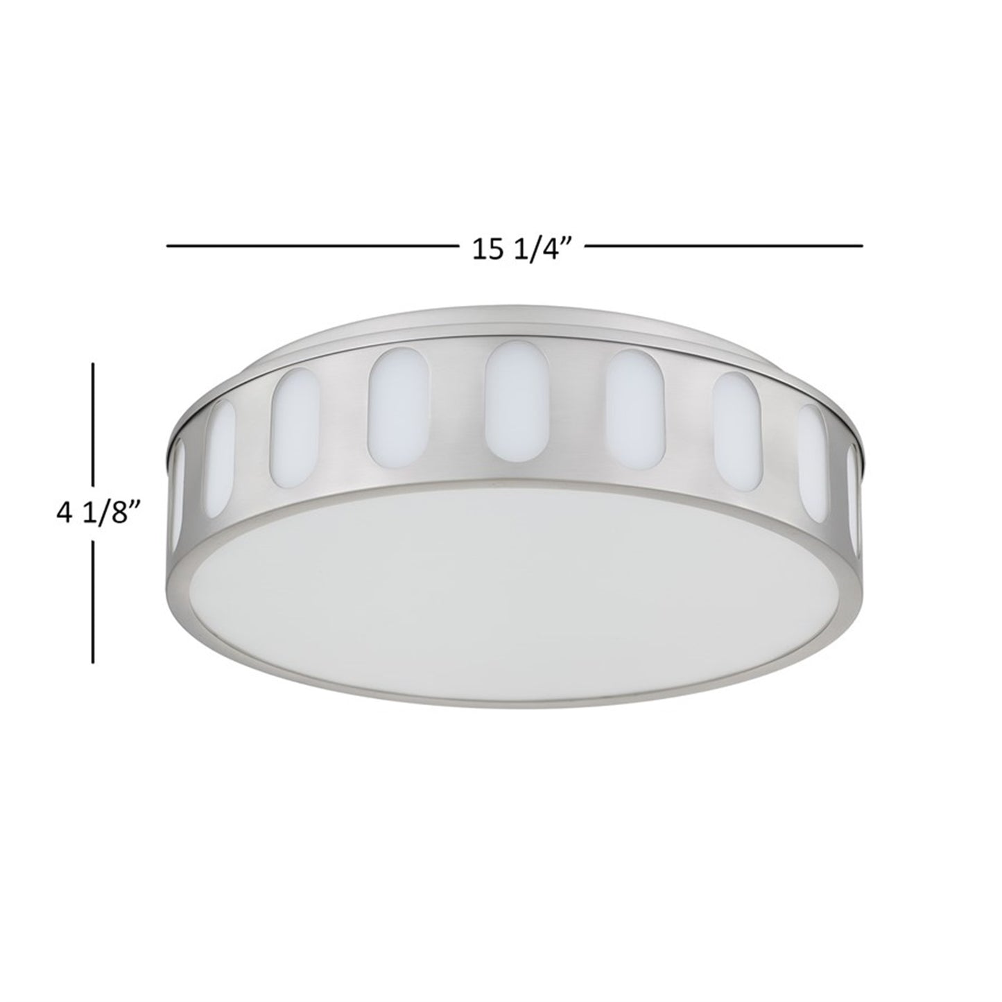 Alteck Opera 15in 1-Light LED Flush Mount | Transitional Brushed Nickel and Frosted PC | Hallway & Bedroom | 15 x 15 x 4 in | Model BFM0023-5CCT-BN