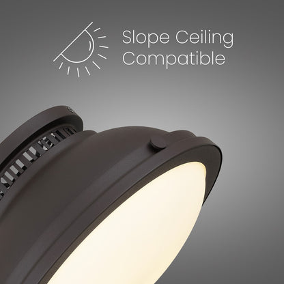 Alteck London 11in 1-Light Flush Mount | Transitional Dark Bronze and Etched Opal Glass | Entryway & Hallway | 11 x 11 x 6.5 in | Model BFM0024-DB