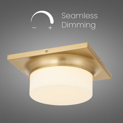Alteck Grande 10" LED Flush, Antique Brass, Antique Brass