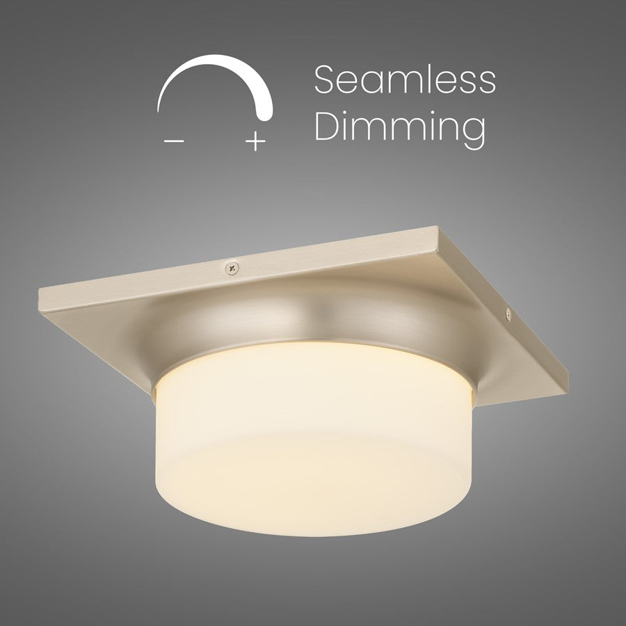 Alteck Grande 10" LED Flush Mount, Brushed, Brushed Nickel