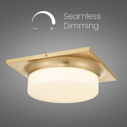 Alteck Grande 13" LED Flush, Antique Brass, Antique Brass