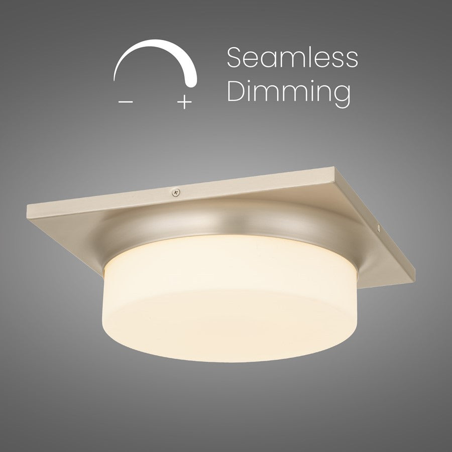 Alteck Grande 13" LED Flush Mount, Brushed, Brushed Nickel
