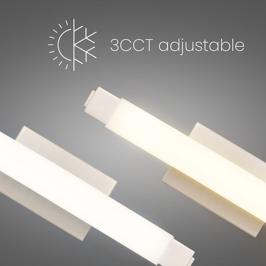 Alteck Albion 20in 1-Light LED Bath Vanity Light | Contemporary Brushed Nickel and Opal Acrylic | Bathroom & Powder Room | Model BW0030-3CCT-BN
