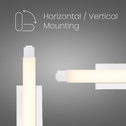 Alteck Albion 20in 1-Light LED Bath Vanity Light | Contemporary Chrome and Opal Acrylic | Bathroom & Powder Room | Model BW0030-3CCT-CH