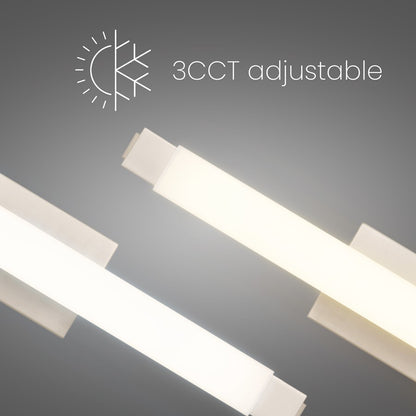 Alteck Albion 26in 1-Light LED Bath Vanity Light | Contemporary Brushed Nickel and Opal Acrylic | Bathroom & Powder Room | Model BW0031-3CCT-BN