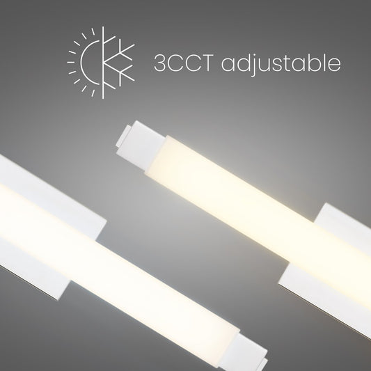 Alteck Albion 26in 1-Light LED Bath Vanity Light | Contemporary Chrome and Opal Acrylic | Bathroom & Powder Room | Model BW0031-3CCT-CH