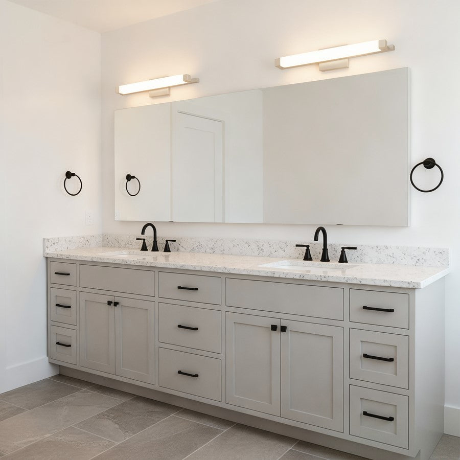 Alteck Albion 26in 1-Light LED Bath Vanity Light | Contemporary Chrome and Opal Acrylic | Bathroom & Powder Room | Model BW0031-3CCT-CH