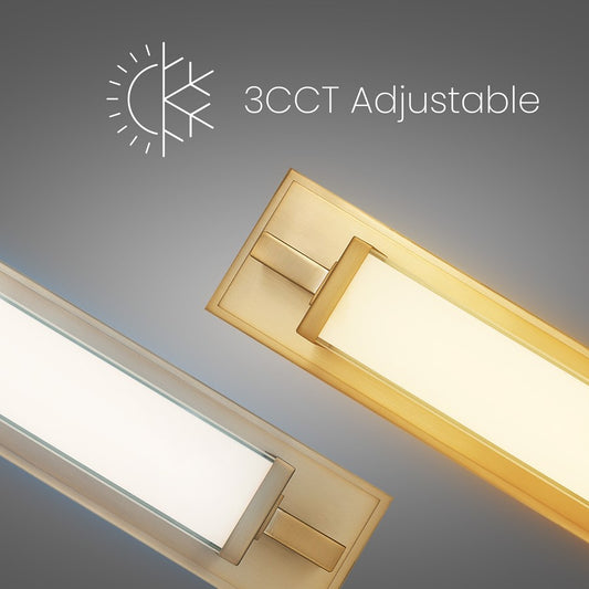 Alteck Empire 22in 1-Light LED Bathroom Vanity Light | Contemporary Antique Brass and Opal Glass | Bathroom Vanity & Mirror | Model BW0032-3CCT-AB