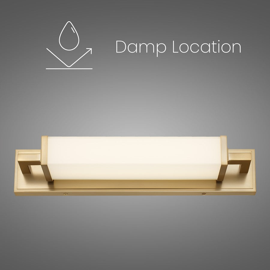 Alteck Empire 22in 1-Light LED Bathroom Vanity Light | Contemporary Antique Brass and Opal Glass | Bathroom Vanity & Mirror | Model BW0032-3CCT-AB