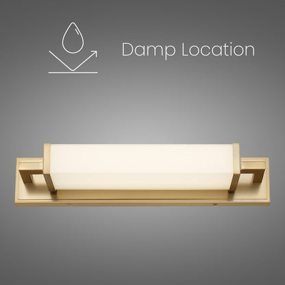 Alteck Empire 22in 1-Light LED Bathroom Vanity Light | Contemporary Antique Brass and Opal Glass | Bathroom Vanity & Mirror | Model BW0032-3CCT-AB