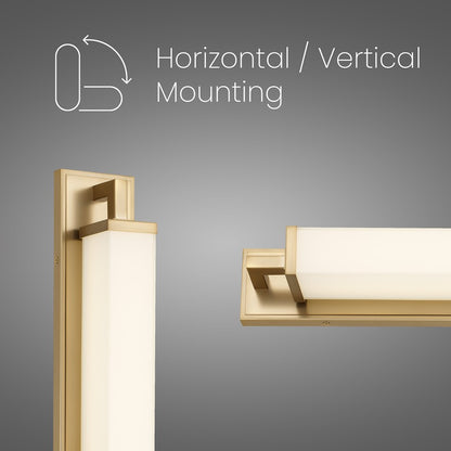 Alteck Empire 22" LED Bathroom Vanity Light, Antique Brass