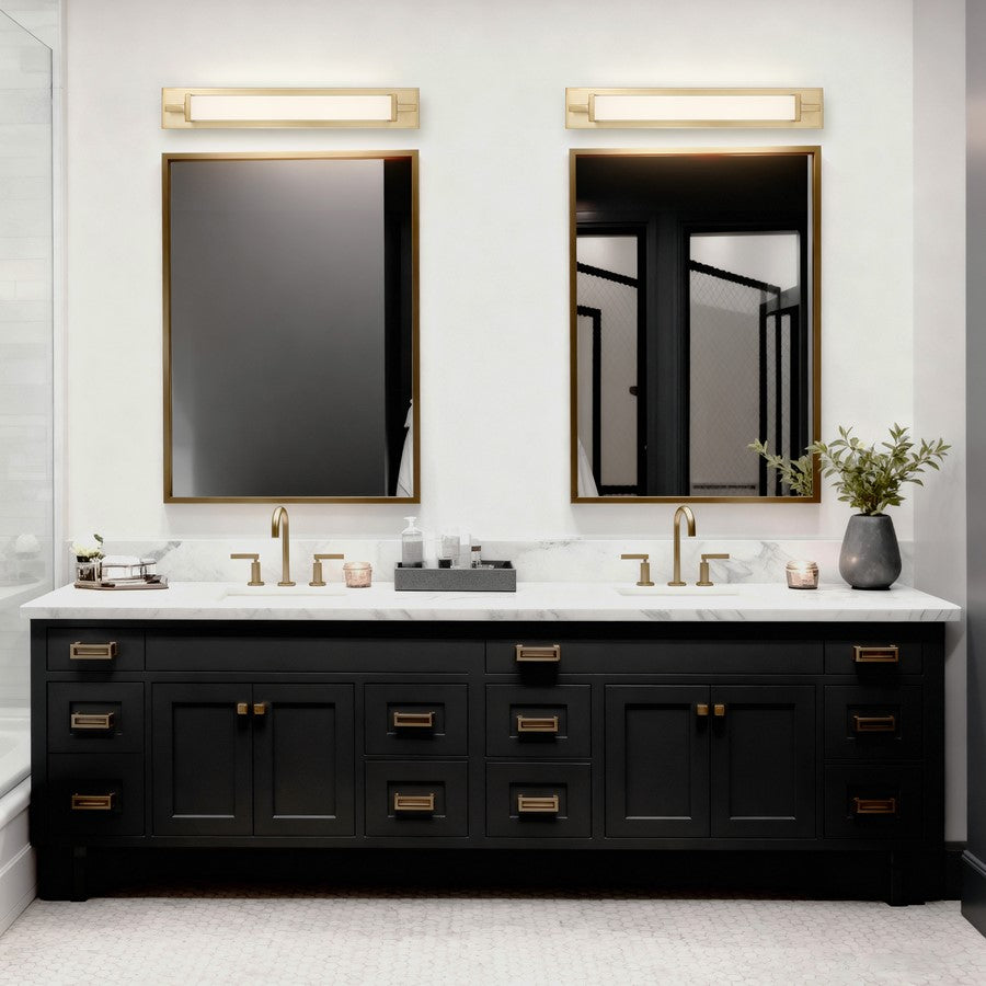 Alteck Empire 28" LED Bathroom Vanity Light, Antique Brass