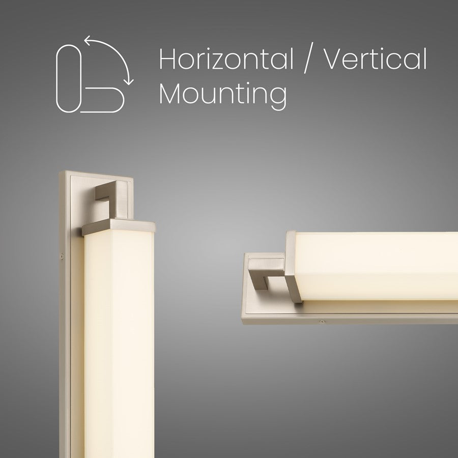 Alteck Empire 28" LED Bathroom Vanity Light, Brushed Nickel