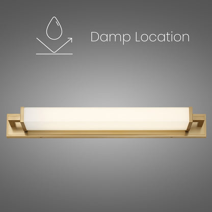 Alteck Empire 34in 1-Light LED Bathroom Vanity Light | Contemporary Antique Brass and Opal Glass | Bathroom & Powder Room | Model BW0034-3CCT-AB