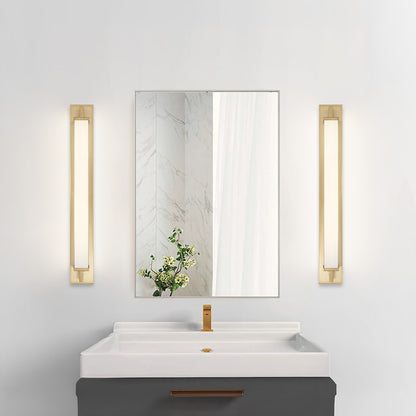 Alteck Empire 34in 1-Light LED Bathroom Vanity Light | Contemporary Antique Brass and Opal Glass | Bathroom & Powder Room | Model BW0034-3CCT-AB