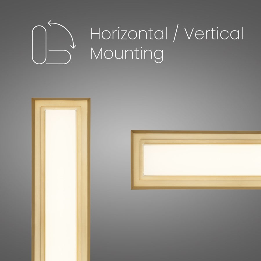 Alteck Roman 18in 1-Light LED Bathroom Vanity Light | Contemporary Antique Brass and Opal Acrylic | Bathroom & Powder Room | Model BW0035-3CCT-AB