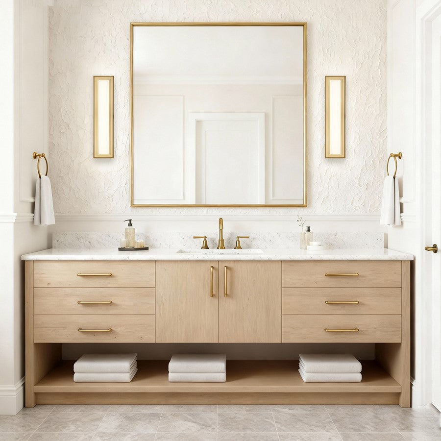 Alteck Roman 18in 1-Light LED Bathroom Vanity Light | Contemporary Antique Brass and Opal Acrylic | Bathroom & Powder Room | Model BW0035-3CCT-AB