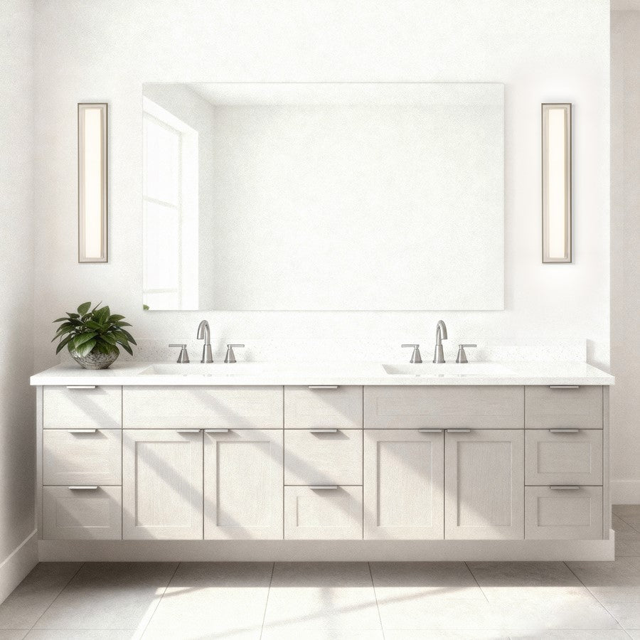 Alteck Roman 24in 1-Light LED Bathroom Vanity Light | Contemporary Brushed Nickel and Opal Acrylic | Bathroom Vanity & Powder | Model BW0036-3CCT-BN