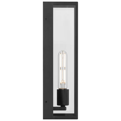 Access Lighting Chatham 1 Light Outdoor Wall Mount, Black/Clear