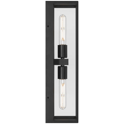 Access Lighting Chatham 2 Light Outdoor Wall Mount Black/Clear