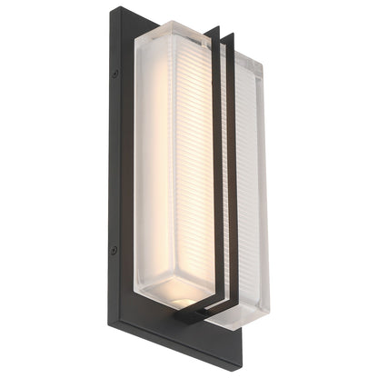 Access Driftwood LED Outdoor Wall Mt, 12.75"H, Black/Frosted