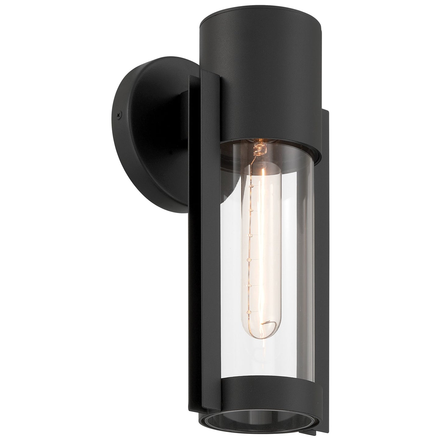 Access Lighting Coastal Outdoor Wall Mount, 12"H, Black/Clr