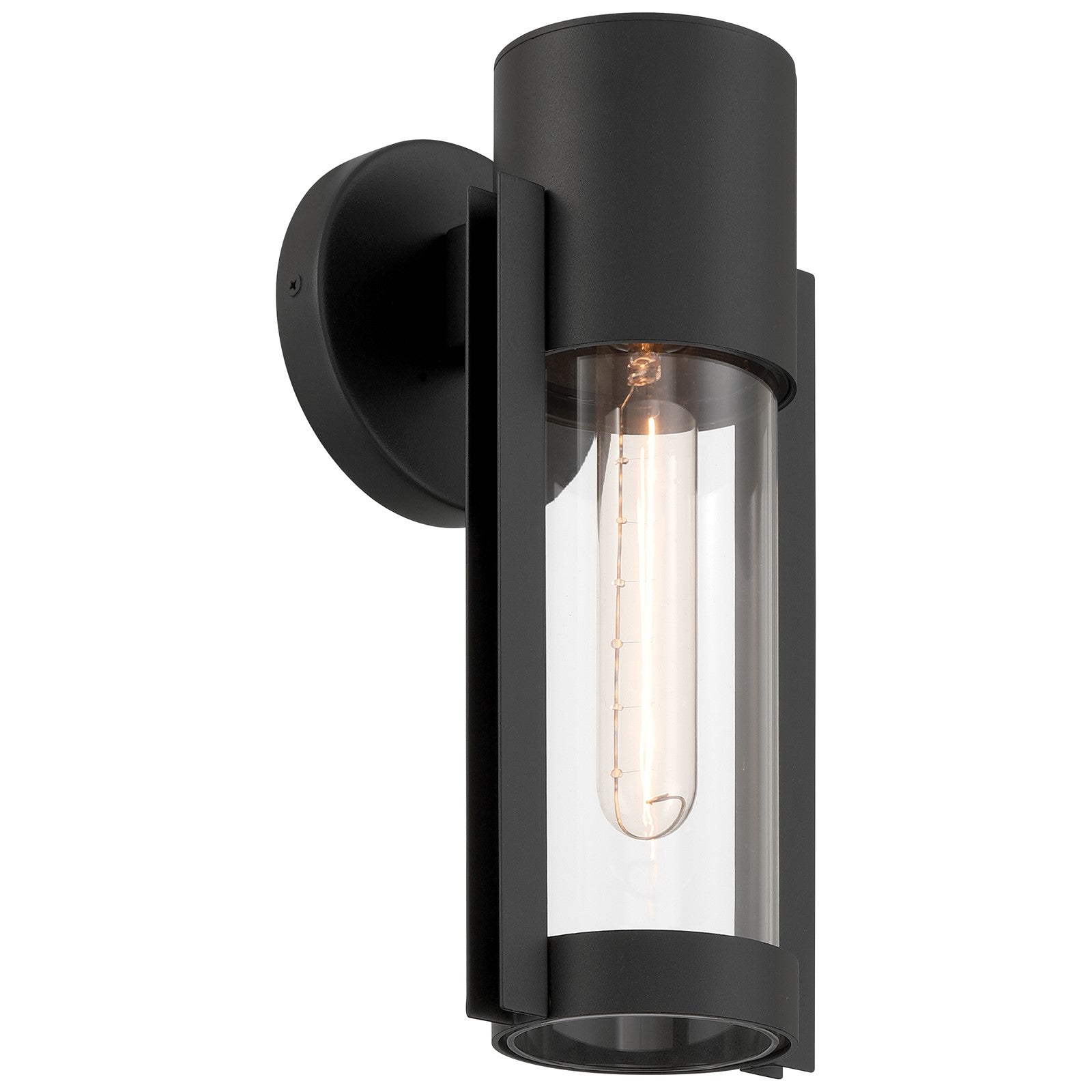 Access Lighting Coastal Outdoor Wall Mount, 12"H, Black/Clr