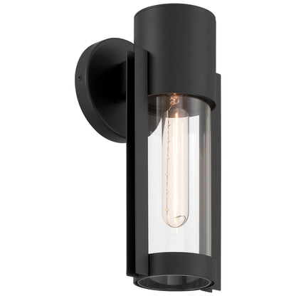 Access Lighting Coastal Outdoor Wall Mount, 12"H, Black/Clr