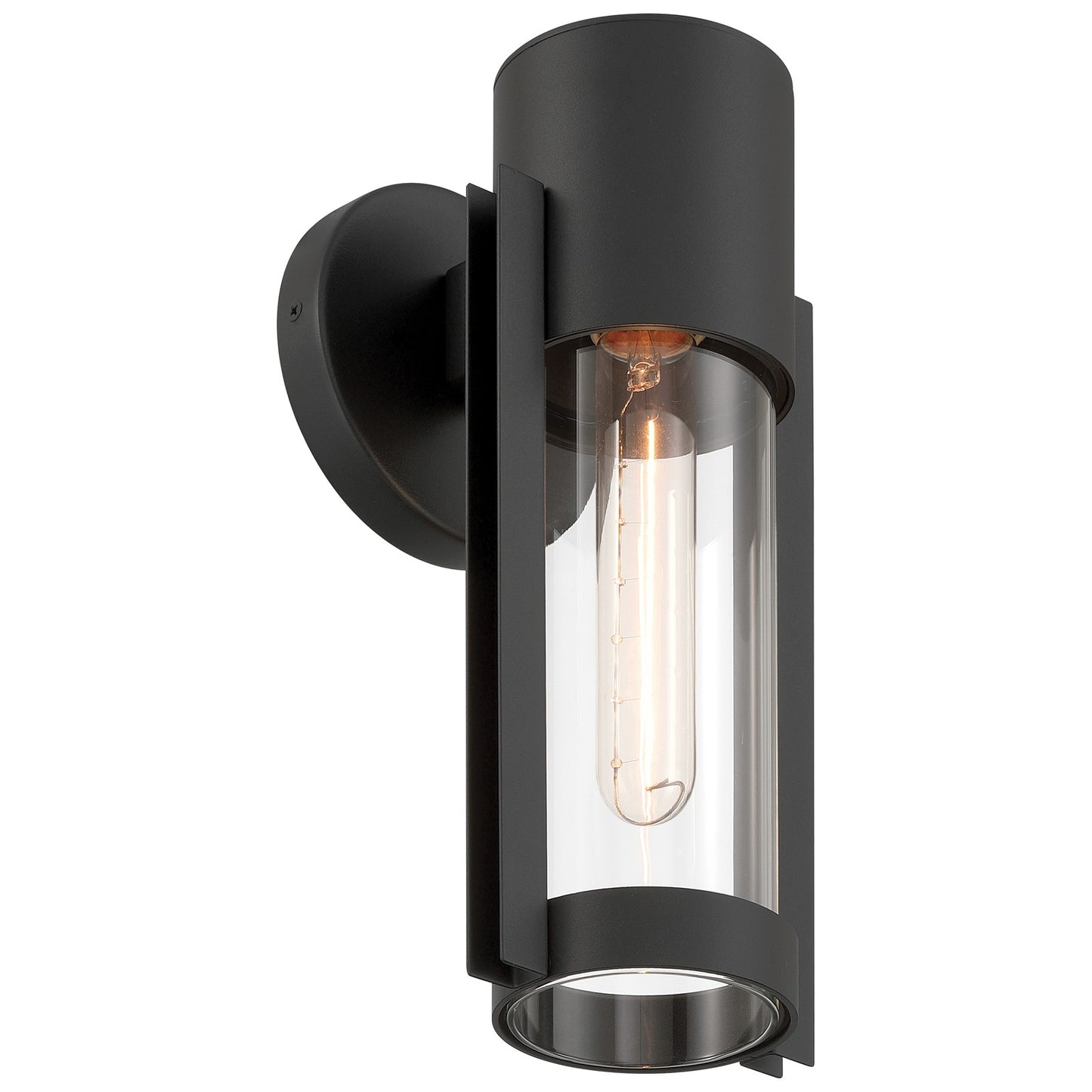 Access Lighting Coastal Outdoor Wall Mount, 12"H, Black/Clr
