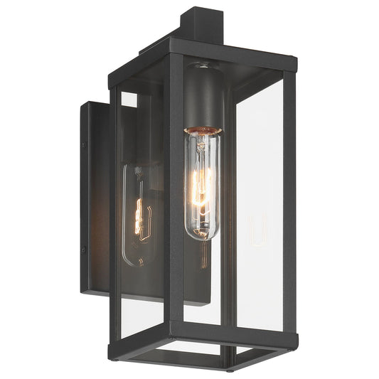 Access Lighting Augusta Outdoor Wall Mount, 12.5"H, Black/Clear