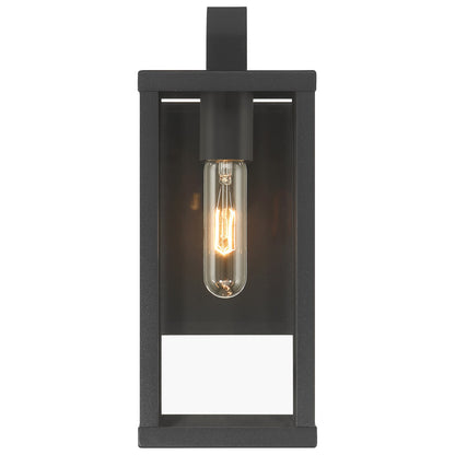 Access Lighting Augusta Outdoor Wall Mount, 12.5"H, Black/Clear