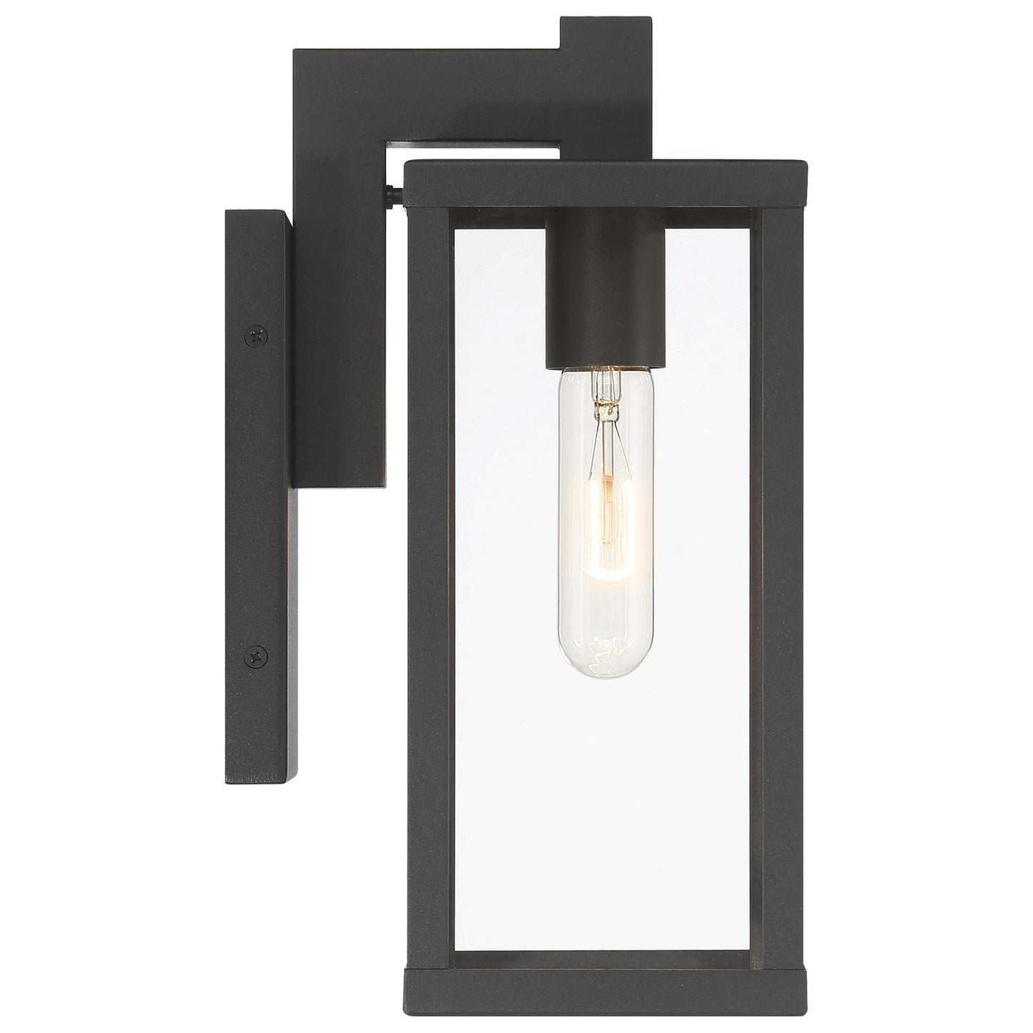Access Lighting Augusta Outdoor Wall Mount, 12.5"H, Black/Clear