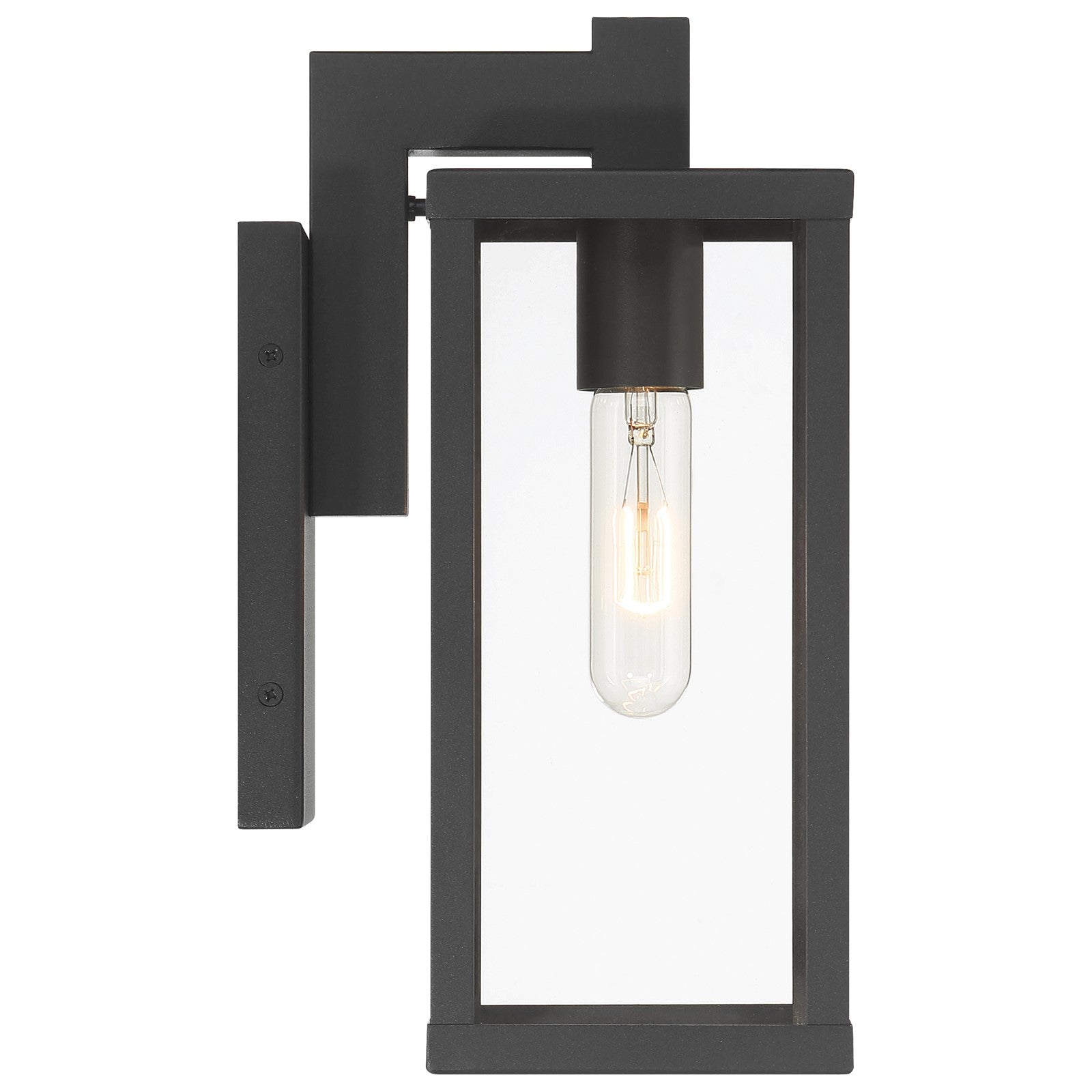 Access Lighting Augusta Outdoor Wall Mount, 12.5"H, Black/Clear