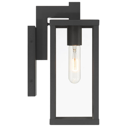 Access Lighting Augusta Outdoor Wall Mount, 12.5"H, Black/Clear