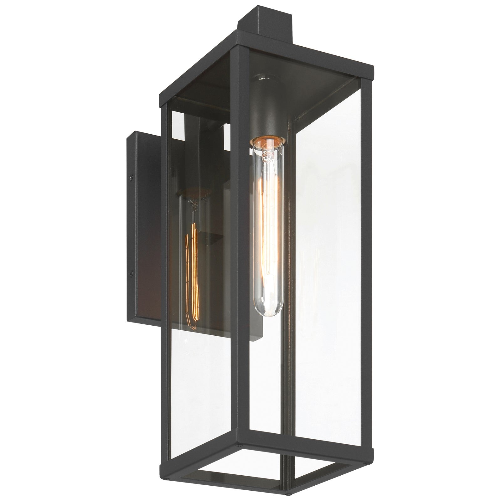 Access Lighting Augusta Outdoor Wall Mount, 17.75"H, Black/Clr