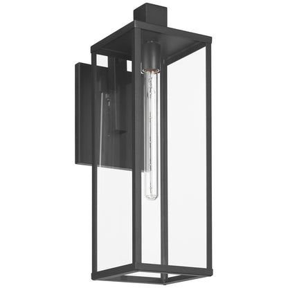Access Lighting Augusta Outdoor Wall Mount, 22.5", Black/Clear