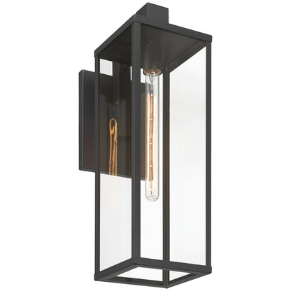 Access Lighting Augusta Outdoor Wall Mount, 22.5", Black/Clear