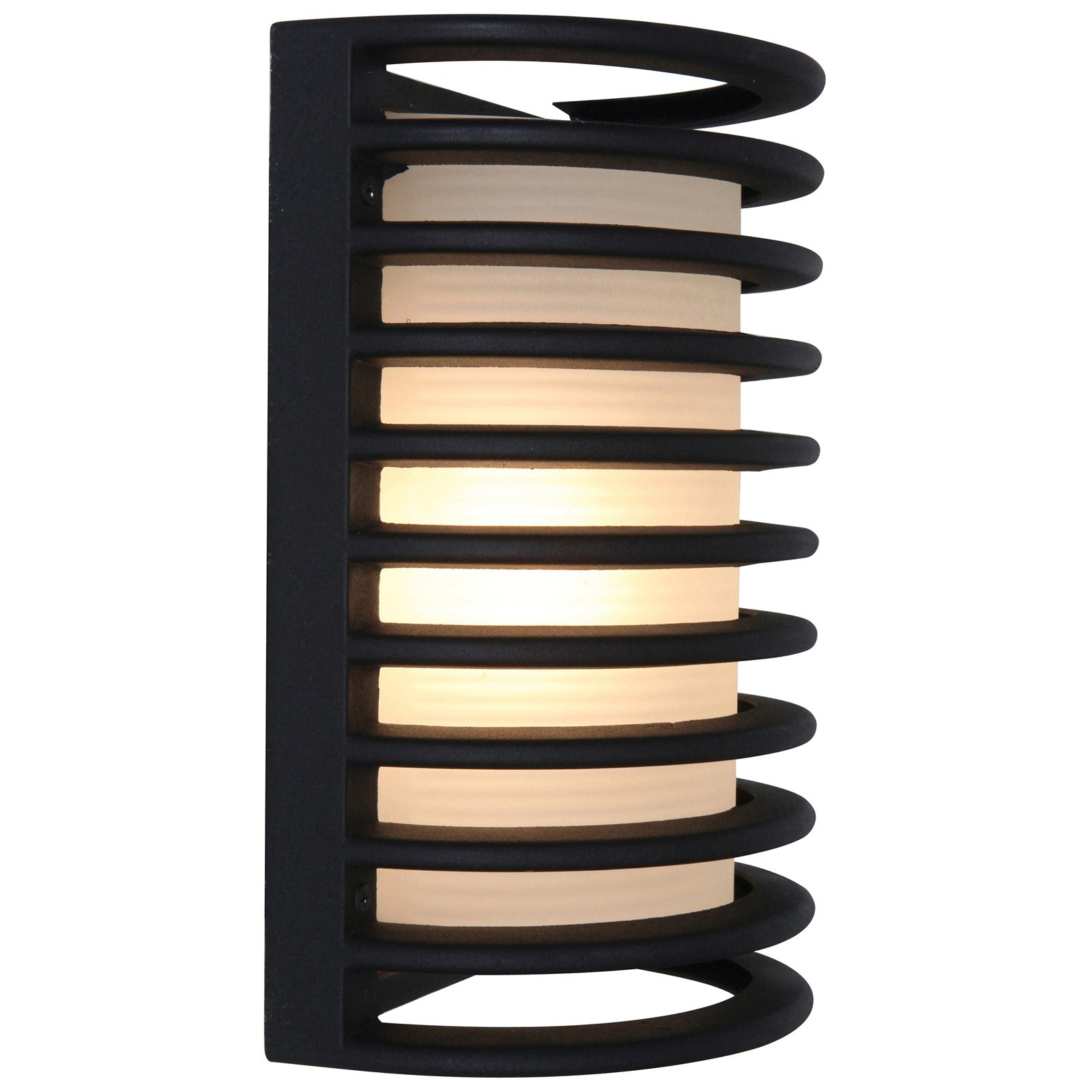Access Bermuda 1Lt Outdoor LED Wall Mt, Black/Frosted