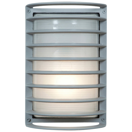 Access Bermuda 1Lt Outdoor Wall Mt, Satin/Ribbed Frosted