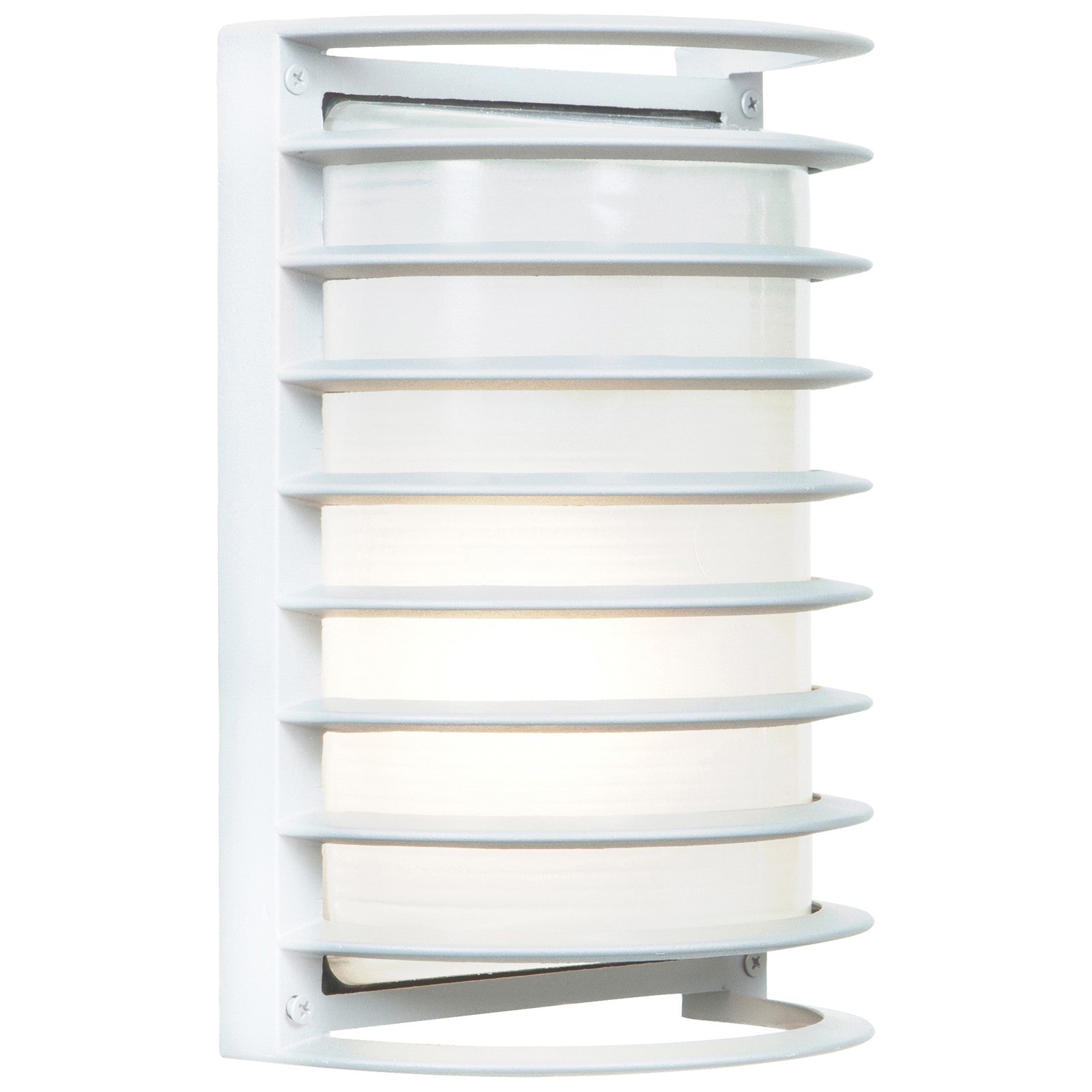 Access Bermuda 1Lt Outdoor Wall Mt, White/Ribbed Frosted