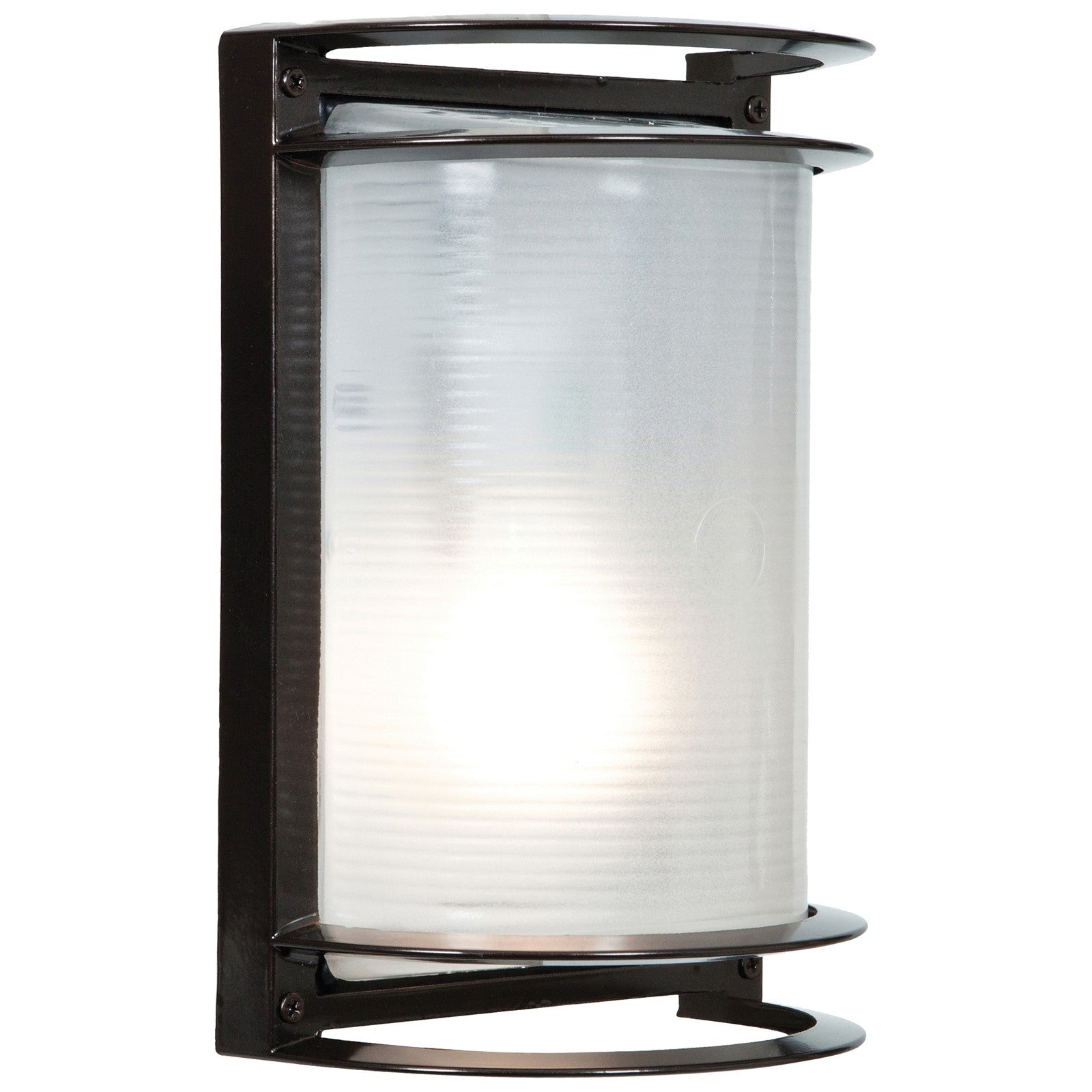 Access Nevis 1Lt Outdoor LED Wall Mt, Brz/Ribbed Frosted