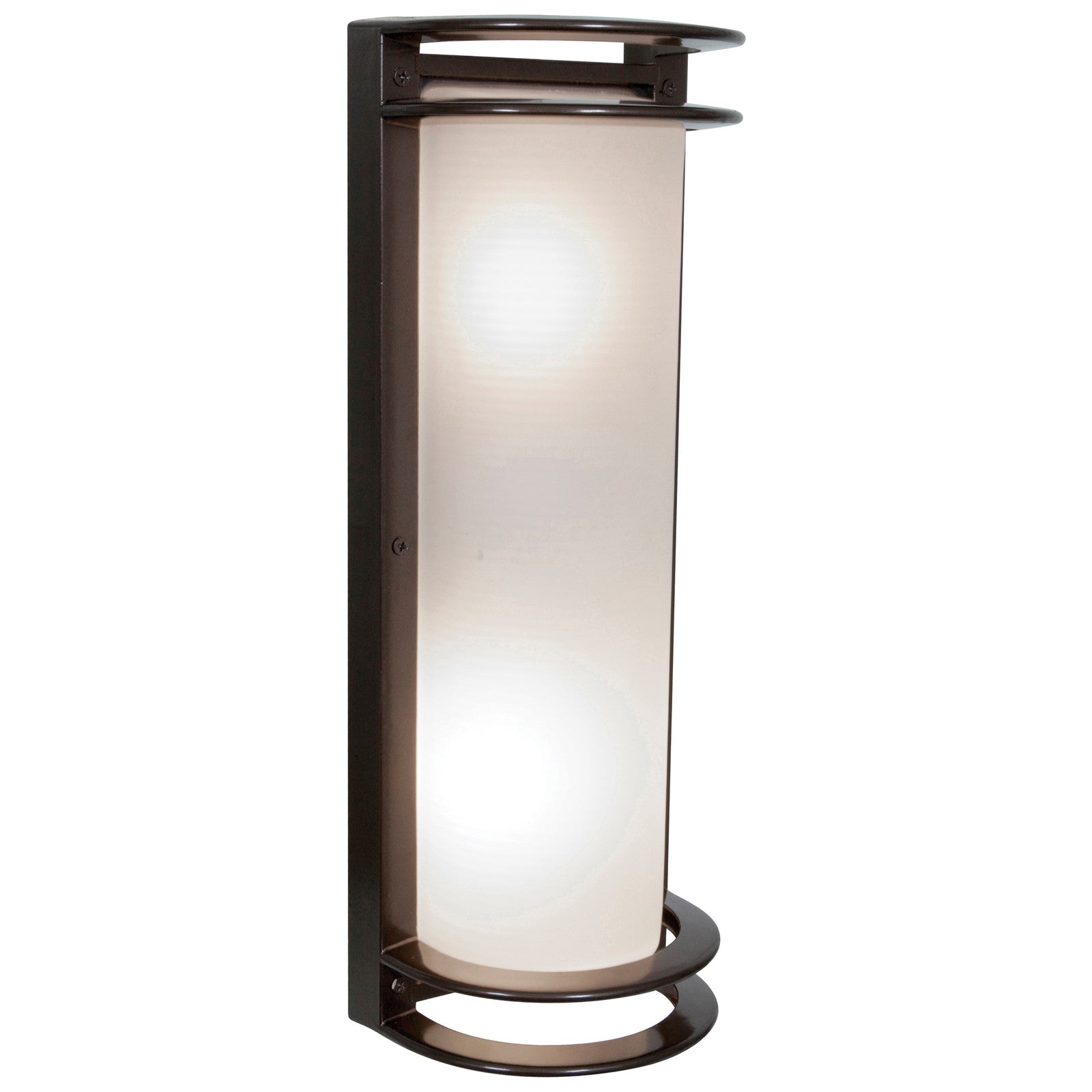 Access Nevis 2Lt Outdoor LED Wall Mt, Brz/Ribbed Frosted