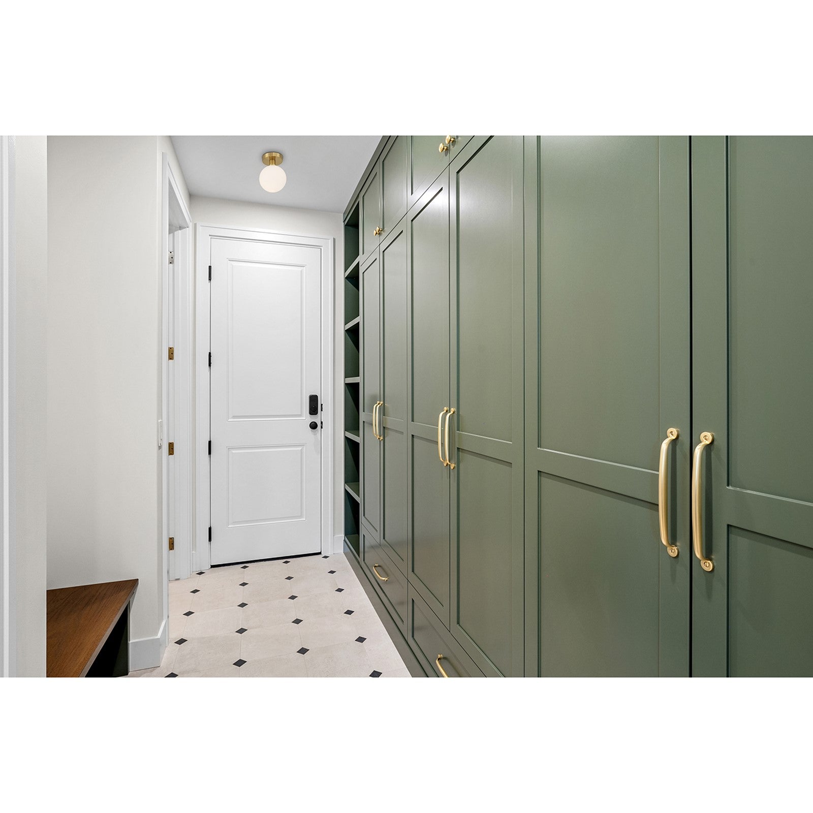 Access Lighting Michelle LED Semi Flush, Antique Brass/Opal
