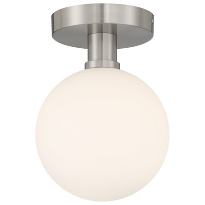 Access Lighting Michelle LED Semi Flush, Brushed Steel/Opal